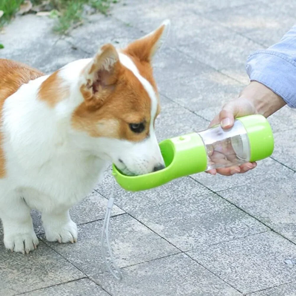 Portable Dog Water Bottle & Food Bowl | Leak-Proof Travel Dog & Cat Dispenser